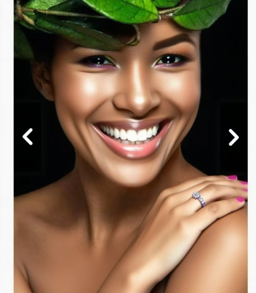 Eco-524: Eternal Orbit – Anillo de seis puntas con diamantes redondos cultivados en laboratorio en oro blanco de 18 quilates 