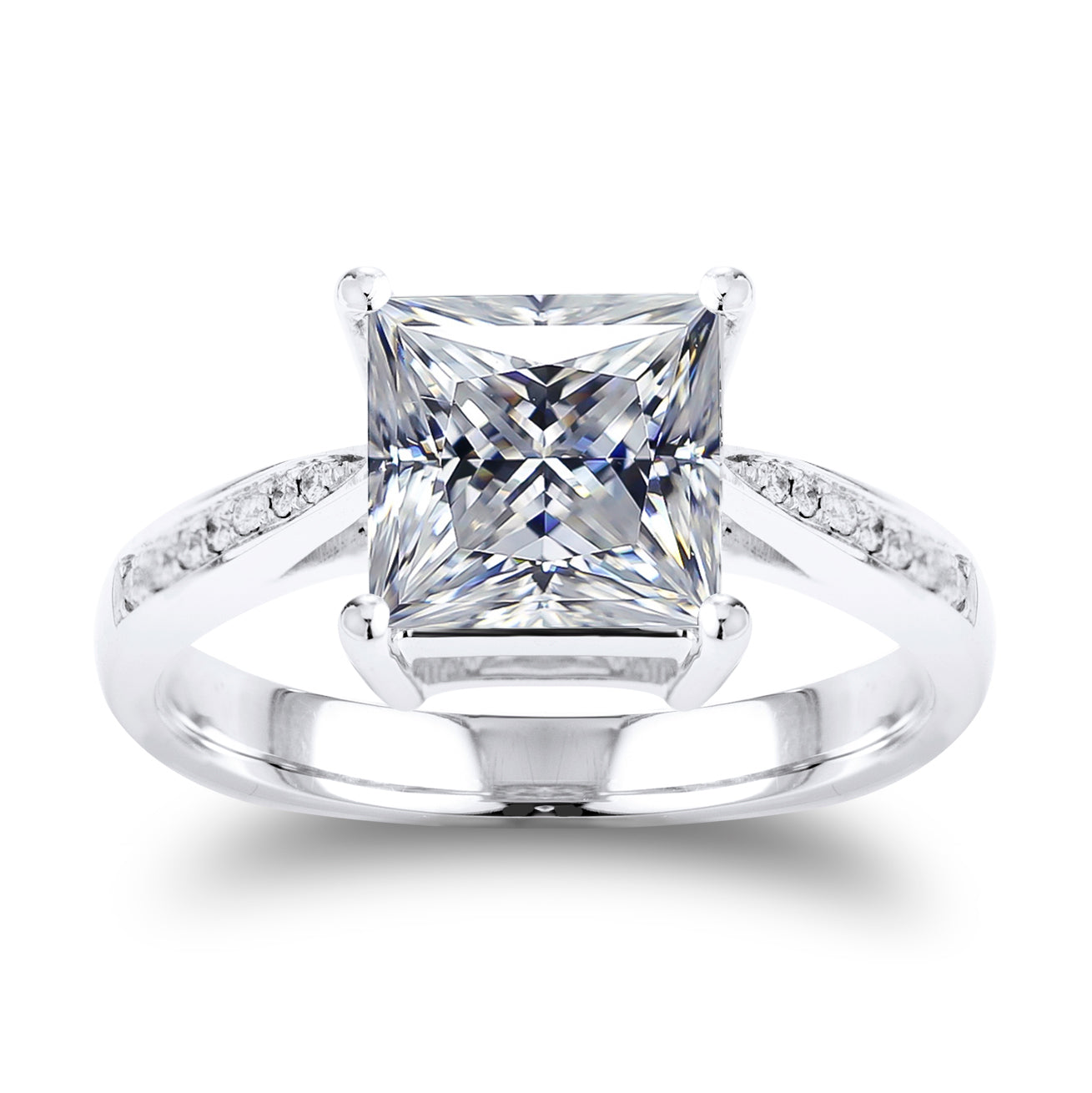 Eco—004 1.5ct D VS1 Princess Cut Lab-Grown Diamond Ring in 18K White Gold By Ecogemma · IGI Certified