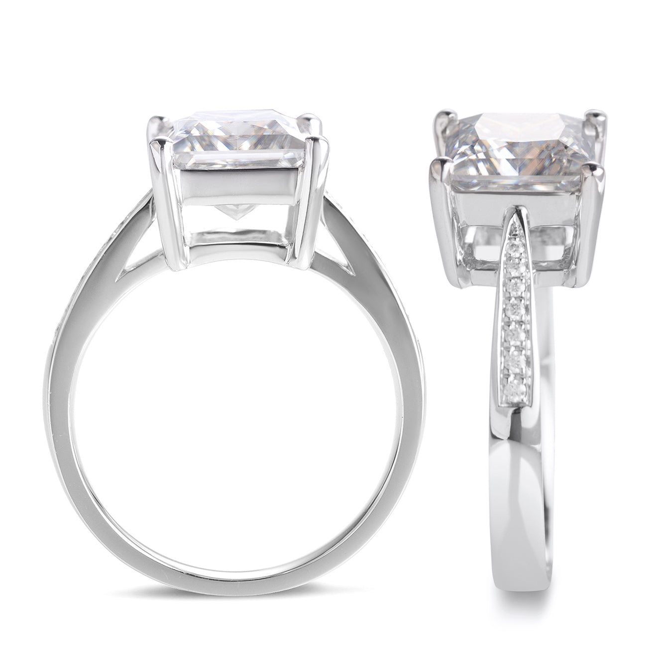 Eco—004 1.5ct D VS1 Princess Cut Lab-Grown Diamond Ring in 18K White Gold By Ecogemma · IGI Certified