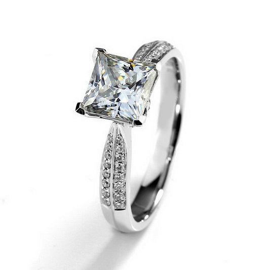 Eco—005  1.3ct D VS1 Princess Cut Lab-Grown Diamond Ring in 18K White Gold By Ecogemma · IGI Certified