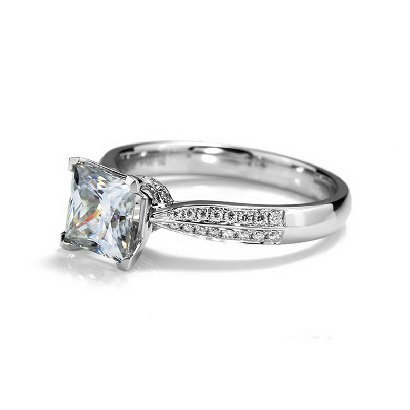 Eco—005  1.3ct D VS1 Princess Cut Lab-Grown Diamond Ring in 18K White Gold By Ecogemma · IGI Certified