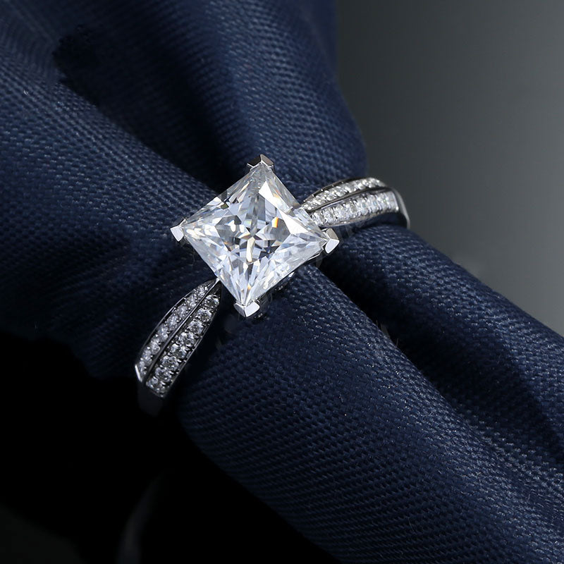 Eco—005  1.3ct D VS1 Princess Cut Lab-Grown Diamond Ring in 18K White Gold By Ecogemma · IGI Certified