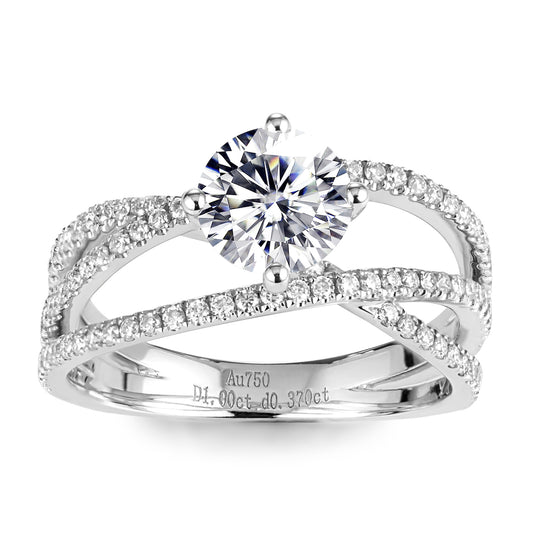 Eco—007: 1.0ct D VS1 Round Cut Lab-Grown Diamond Ring in 18K White Gold By Ecogemma · IGI Certified ·