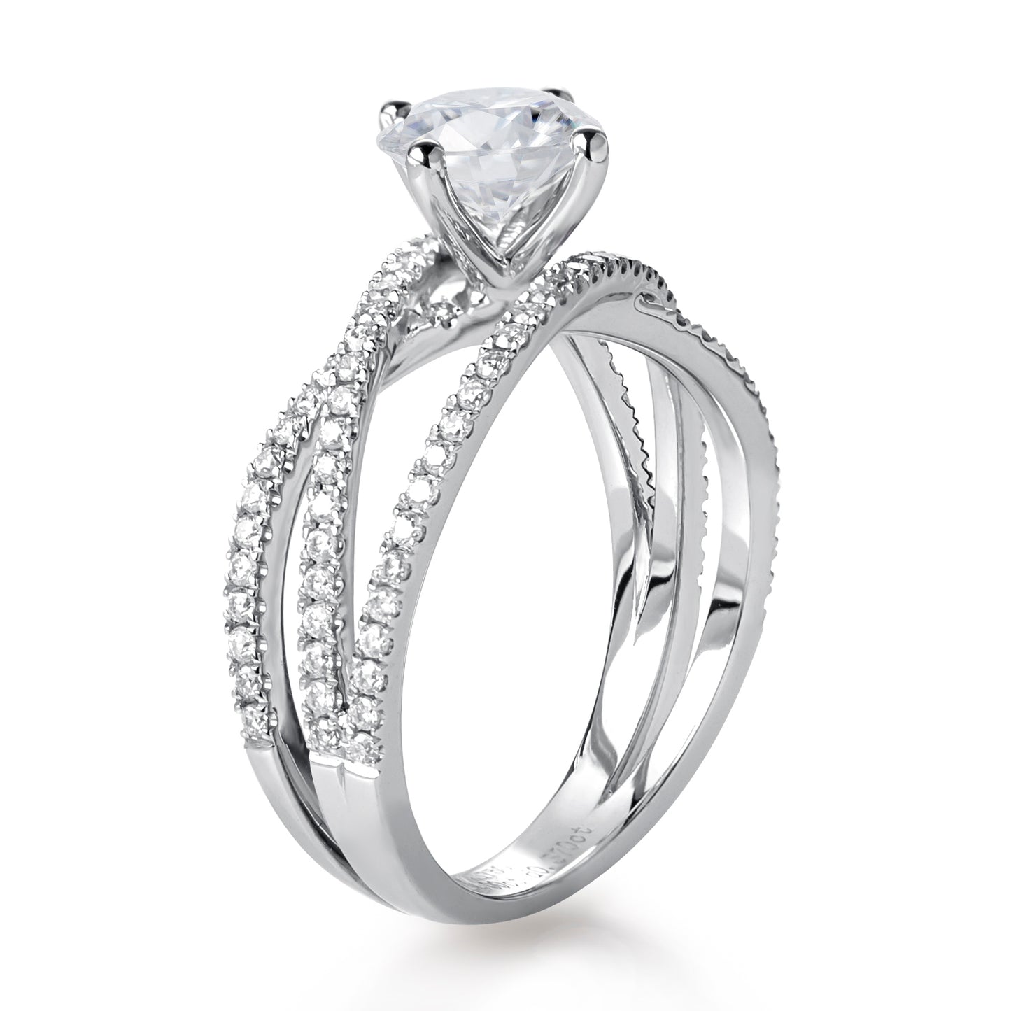 Eco—007: 1.0ct D VS1 Round Cut Lab-Grown Diamond Ring in 18K White Gold By Ecogemma · IGI Certified ·