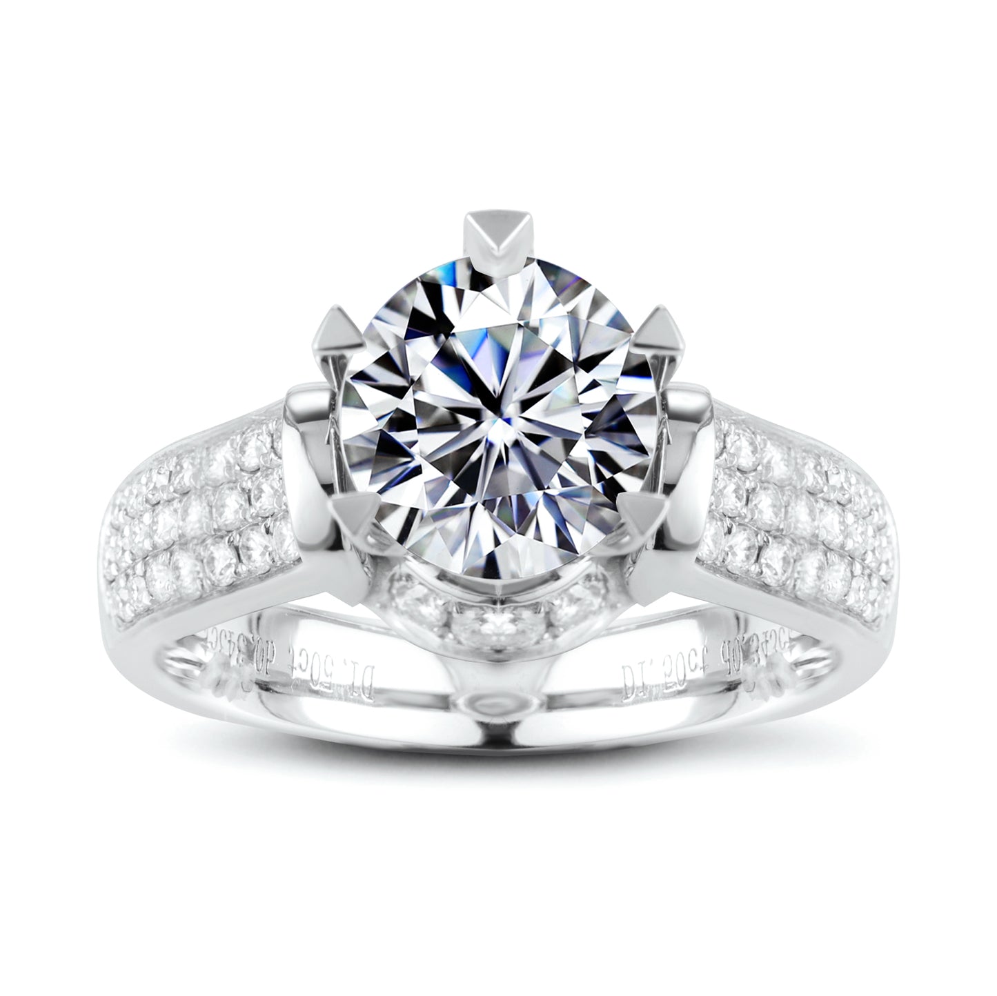 Eco-009:1.0ct D VS1 Round Cut Lab-Grown Diamond Ring in 18K White Gold By Ecogemma