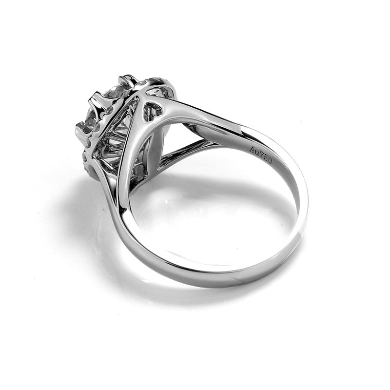 Eco—010: 1.0ct D VS1 Round Cut Lab-Grown Diamond Ring in 18K White Gold By Ecogemma  IGI Certified