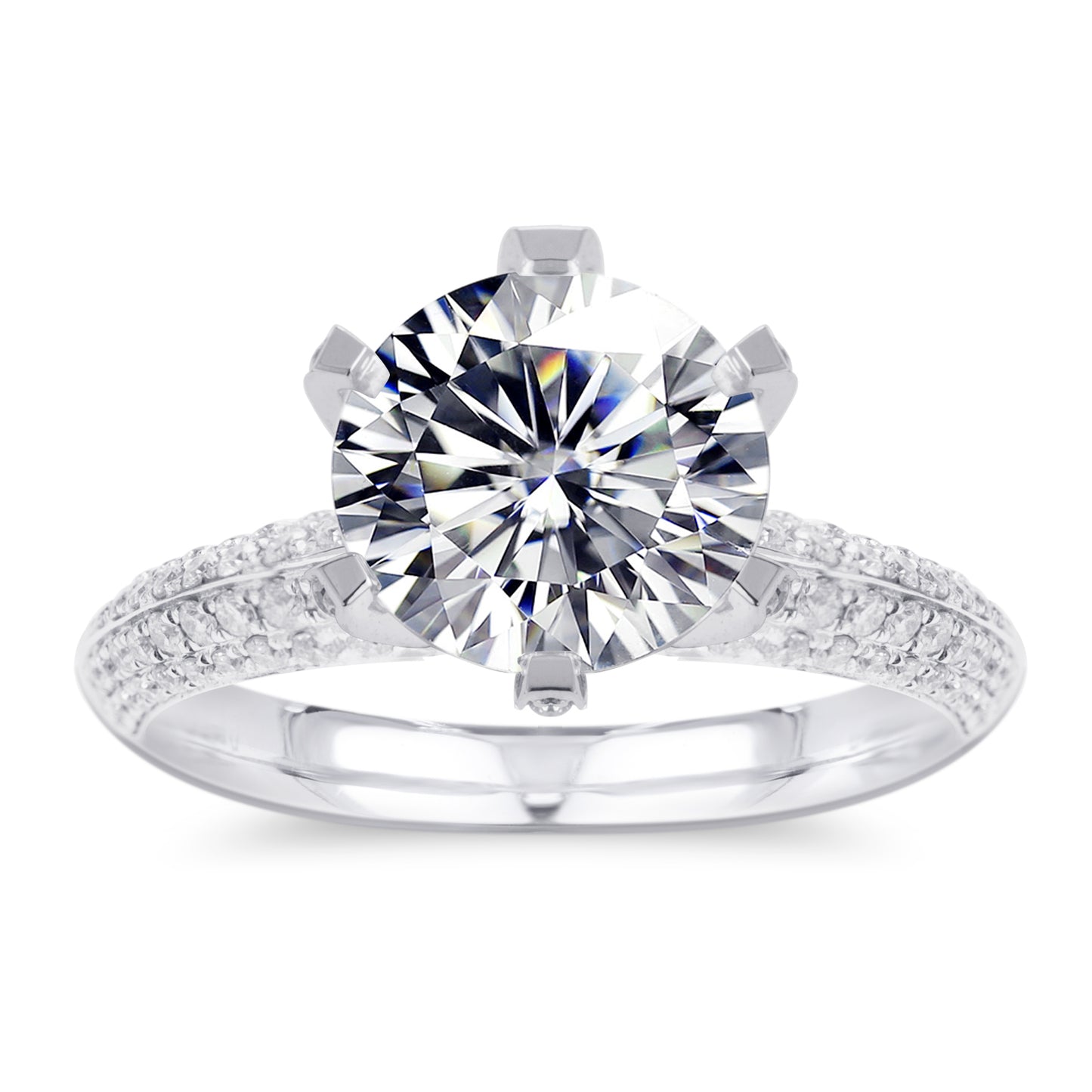 Eco—012: 1.0ct D VS1 Round Cut Lab-Grown Diamond Ring in 18K White Gold By Ecogemma · IGI Certified