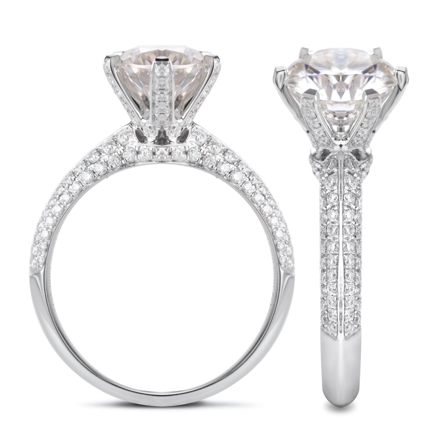Eco—012: 1.0ct D VS1 Round Cut Lab-Grown Diamond Ring in 18K White Gold By Ecogemma · IGI Certified
