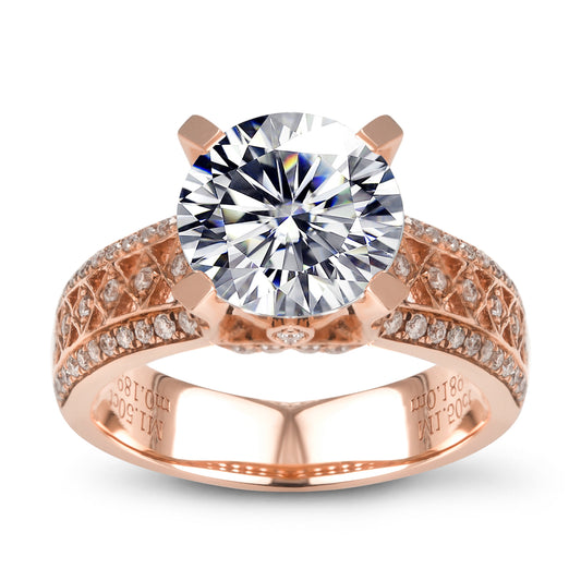 Eco—017: 1.0ct D VS1 Round Cut Lab-Grown Diamond Ring in 18K Rose Gold By Ecogemma · IGI Certified