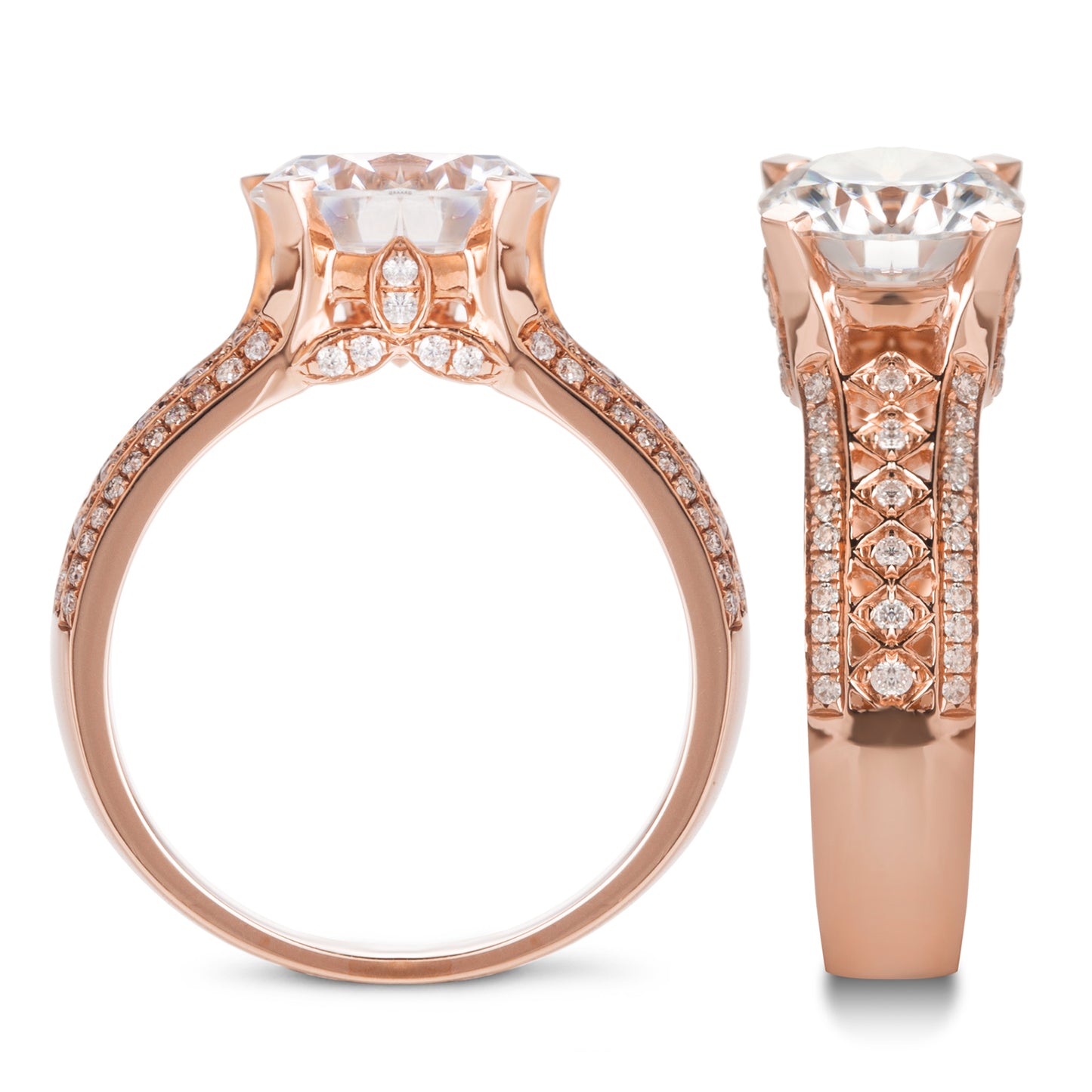 Eco—017: 1.0ct D VS1 Round Cut Lab-Grown Diamond Ring in 18K Rose Gold By Ecogemma · IGI Certified