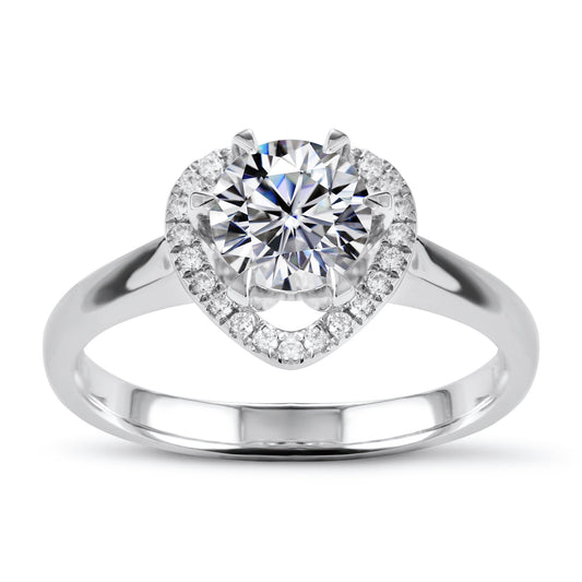 Eco—020: 1.0ct D VS1 Round Cut Lab-Grown Diamond Ring in 18K White Gold By Ecogemma · IGI Certified