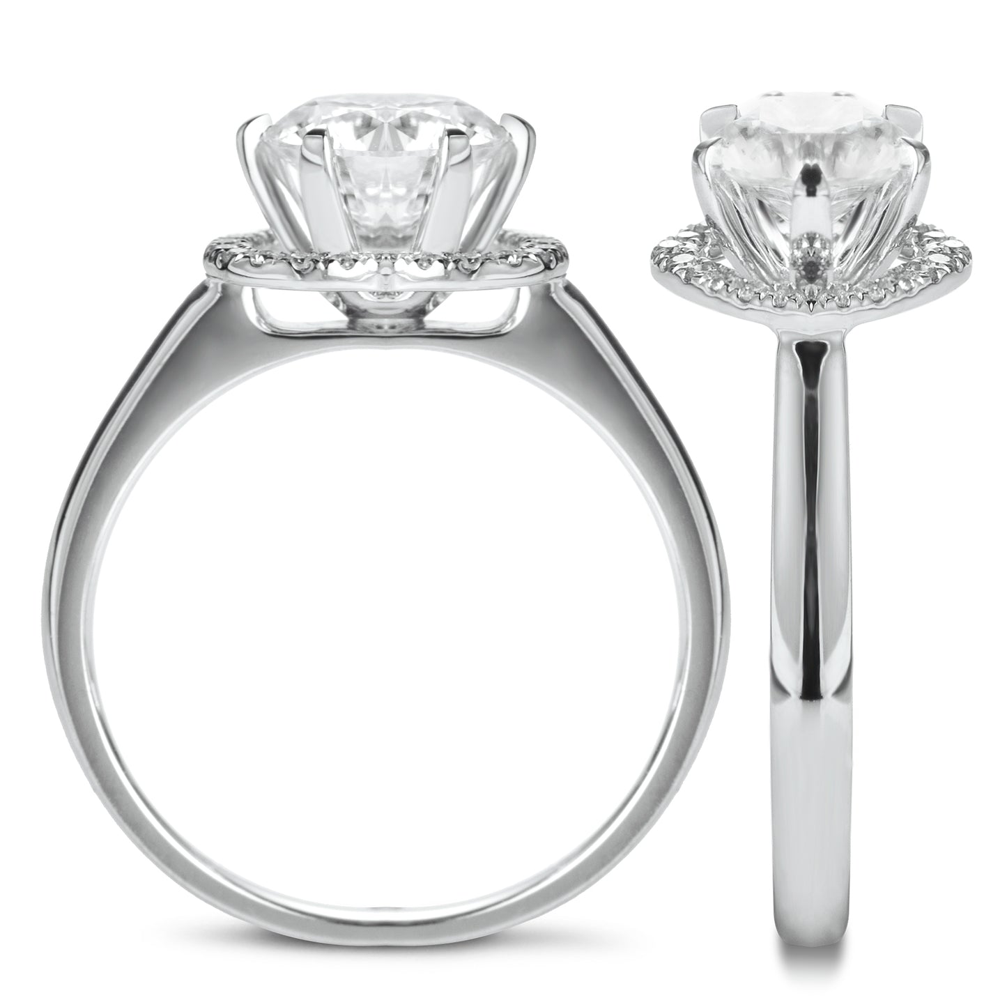 Eco—020: 1.0ct D VS1 Round Cut Lab-Grown Diamond Ring in 18K White Gold By Ecogemma · IGI Certified