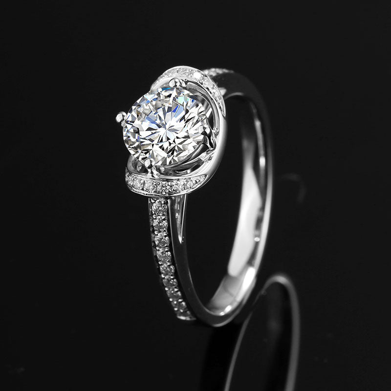 Eco—021: 1.0ct D VS1 Round Cut Lab-Grown Diamond Ring in 18K White Gold By Ecogemma · IGI Certified