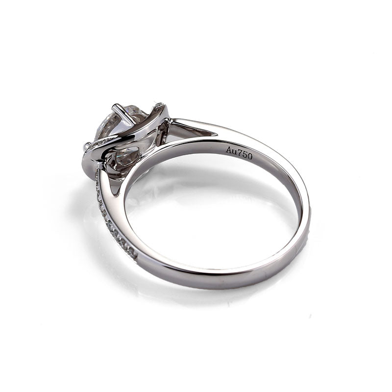 Eco—021: 1.0ct D VS1 Round Cut Lab-Grown Diamond Ring in 18K White Gold By Ecogemma · IGI Certified