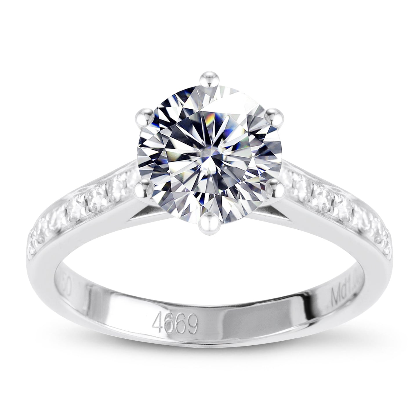 Eco—029:1.0ct D VS1 Round Cut Lab-Grown Diamond Ring in 18K White Gold By Ecogemma · IGI Certified