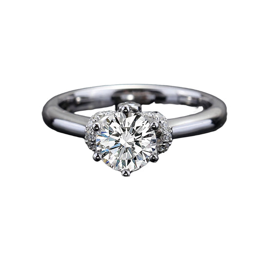 Eco—033: 1.0ct D VS1 Round Cut Lab-Grown Diamond Ring in 18K White Gold By Ecogemma · IGI Certified