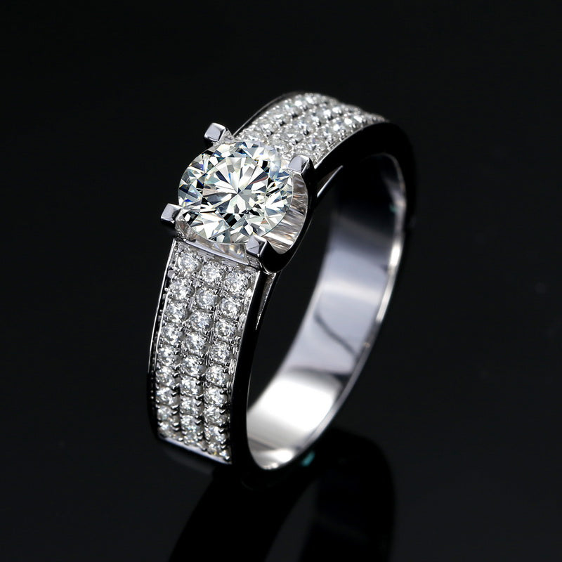 Eco—032: 1.0ct D VS1 Round Cut Lab-Grown Diamond Ring in 18K White Gold By Ecogemma · IGI Certified