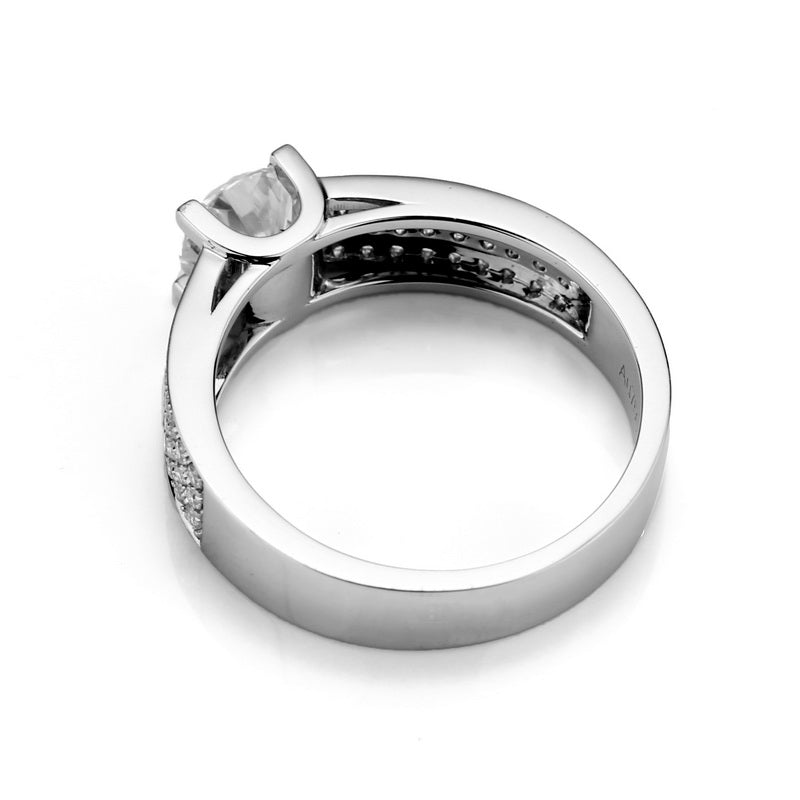 Eco—032: 1.0ct D VS1 Round Cut Lab-Grown Diamond Ring in 18K White Gold By Ecogemma · IGI Certified