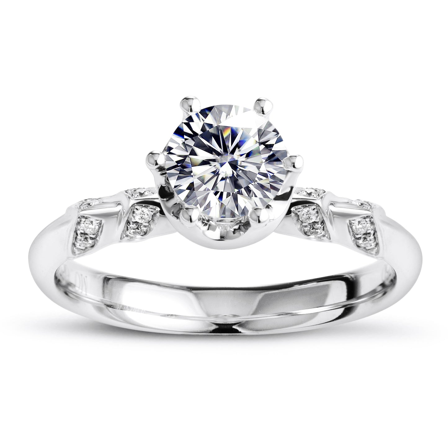 Eco—034: 1.0ct D VS1 Round Cut Lab-Grown Diamond Ring in 18K White Gold By Ecogemma · IGI Certified