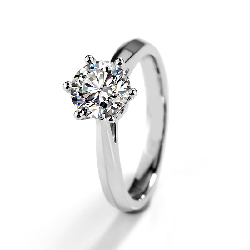 Eco-038: 1.0ct D VS1 Round Cut Lab-Grown Diamond Ring in 18K White Gold By Ecogemma · IGI Certified