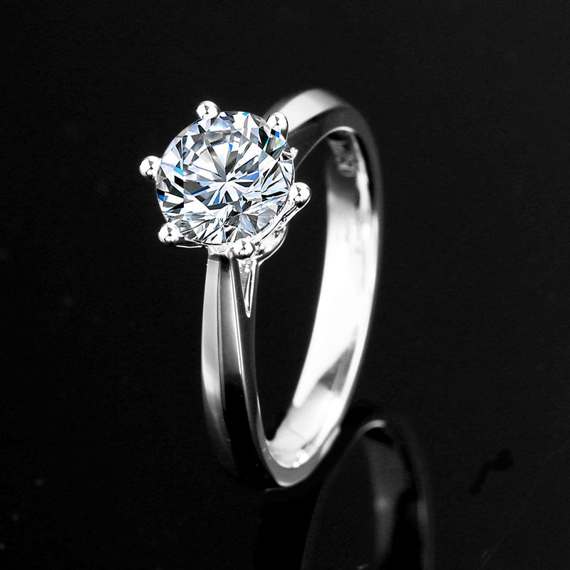 Eco-038: 1.0ct D VS1 Round Cut Lab-Grown Diamond Ring in 18K White Gold By Ecogemma · IGI Certified