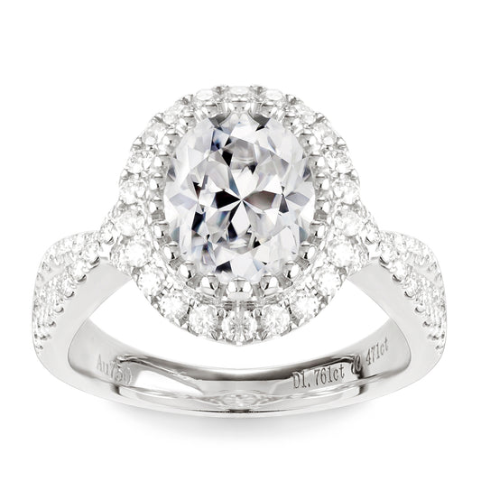 Eco-040: 1.5ct D VVS1 Oval-Cut Lab-Grown Diamond Ring in 18K White Gold By Ecogemma · IGI Certified