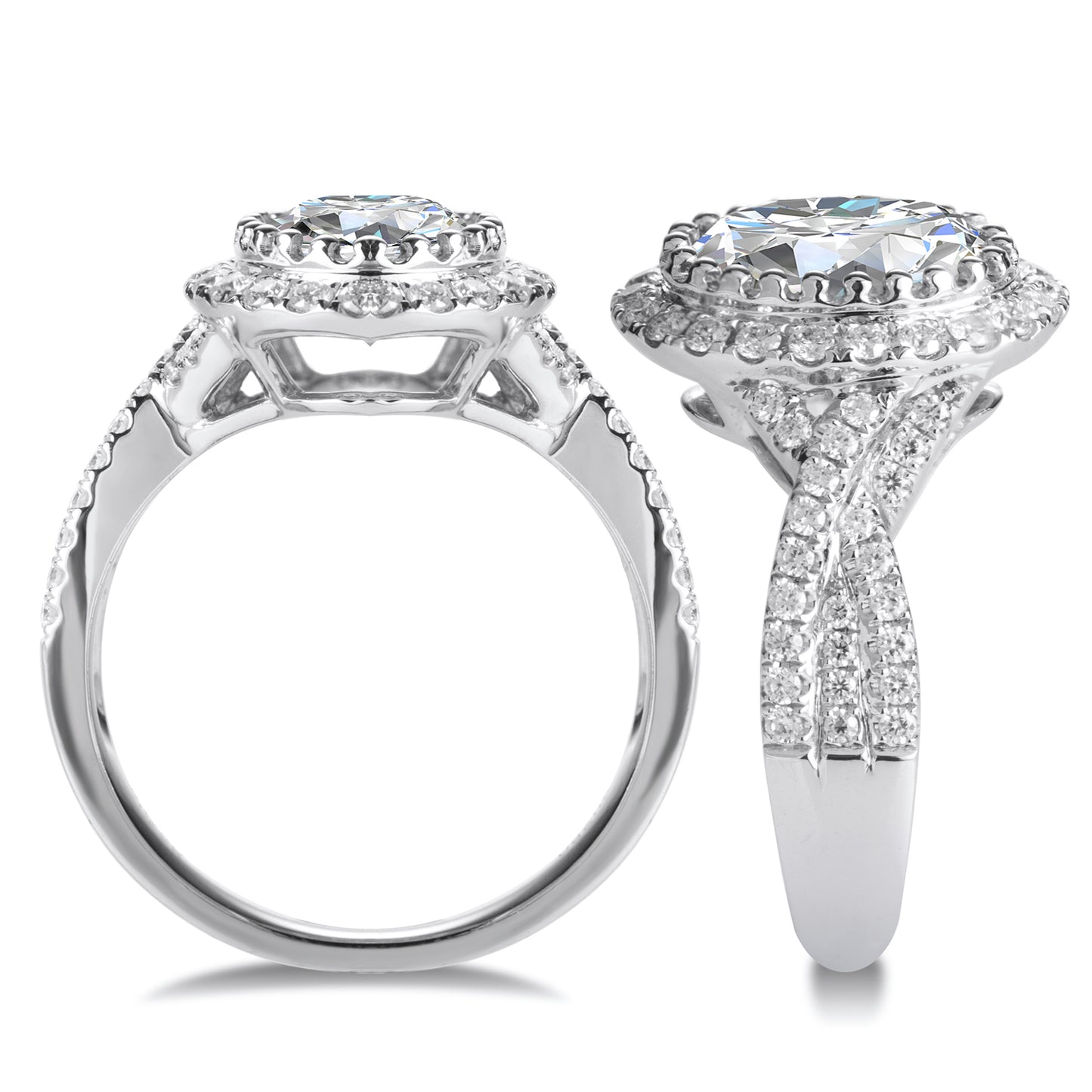 Eco-040: 1.5ct D VVS1 Oval-Cut Lab-Grown Diamond Ring in 18K White Gold By Ecogemma · IGI Certified