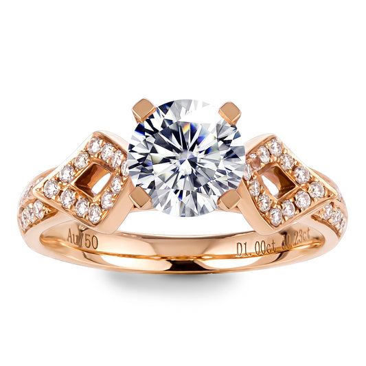 Eco-053: 1ct D VVS1 Crossroads Lab-Grown Diamond Ring | 18K Gold | IGI Certified | Ecogemma