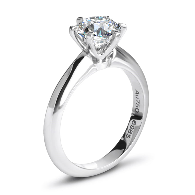 Eco-058: 1ct D VVS1 Classic Solitaire Lab-Grown Diamond Ring | 18K Gold | IGI Certified | Ecogemma