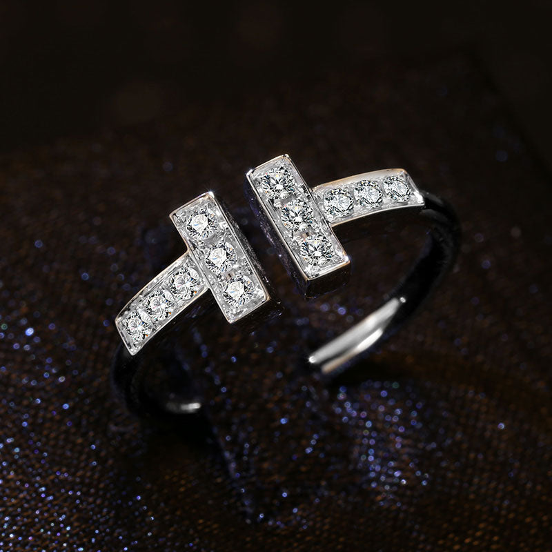 Eco-060: Open-Ended Lab-Grown Diamond Bar Ring | 18K Gold | IGI Certified | Ecogemma