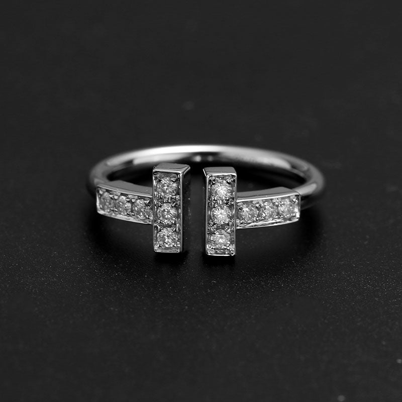 Eco-060: Open-Ended Lab-Grown Diamond Bar Ring | 18K Gold | IGI Certified | Ecogemma