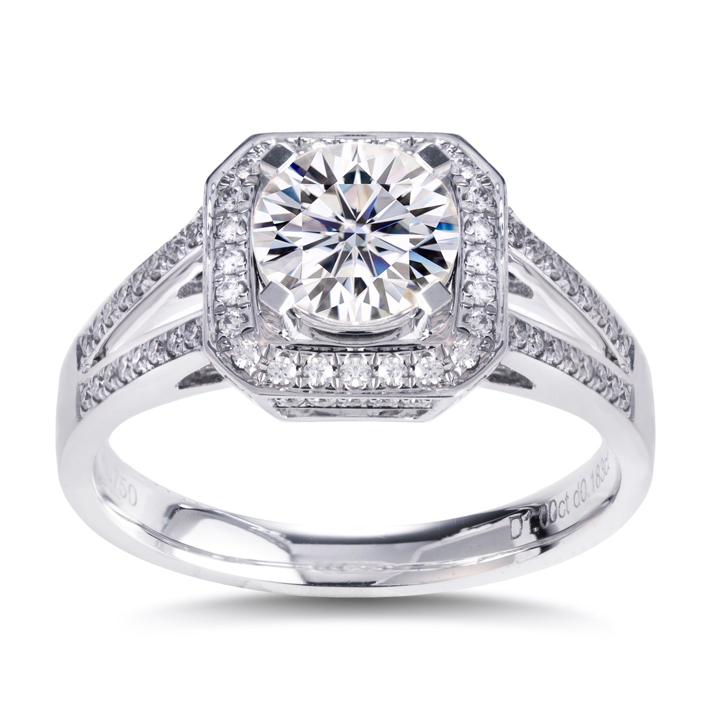 Eco-075 | 1.0ct D VVS1 Round-Cut Lab-Grown Diamond | 18K White Gold | IGI Certified