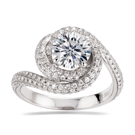 Eco-076 |1.0ct D VVS1  Round-Cut Lab-Grown Diamond | 18K White Gold | IGI Certified