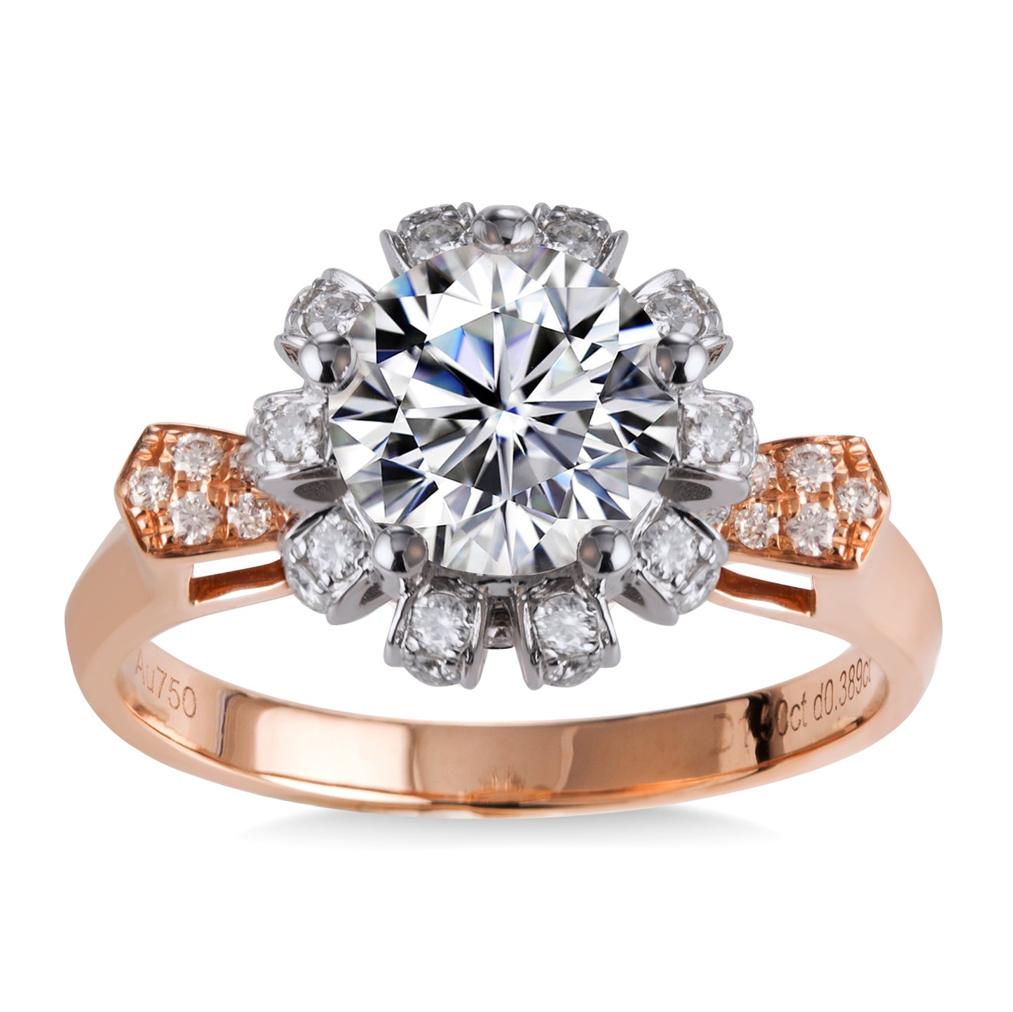 Eco-078 | 1.0ct D VVS1 Round-Cut Lab-Grown Diamond | 18K Rose Gold & White Gold | IGI Certified