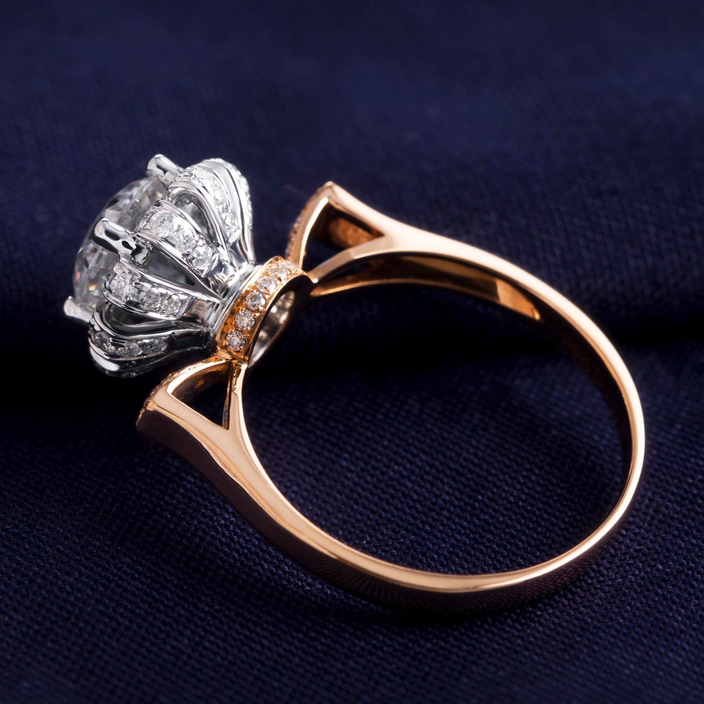 Eco-078 | 1.0ct D VVS1 Round-Cut Lab-Grown Diamond | 18K Rose Gold & White Gold | IGI Certified