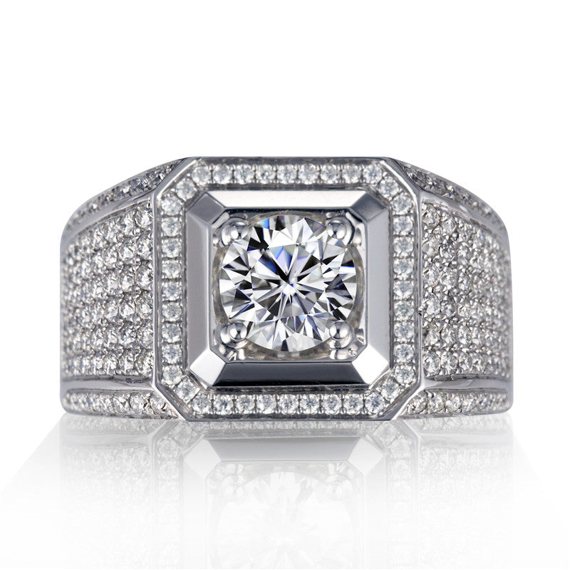 Harley-104: ヘイロー・ソブリン – 18Kホワイトゴールドのラボグロウンダイヤモンドパヴェリング