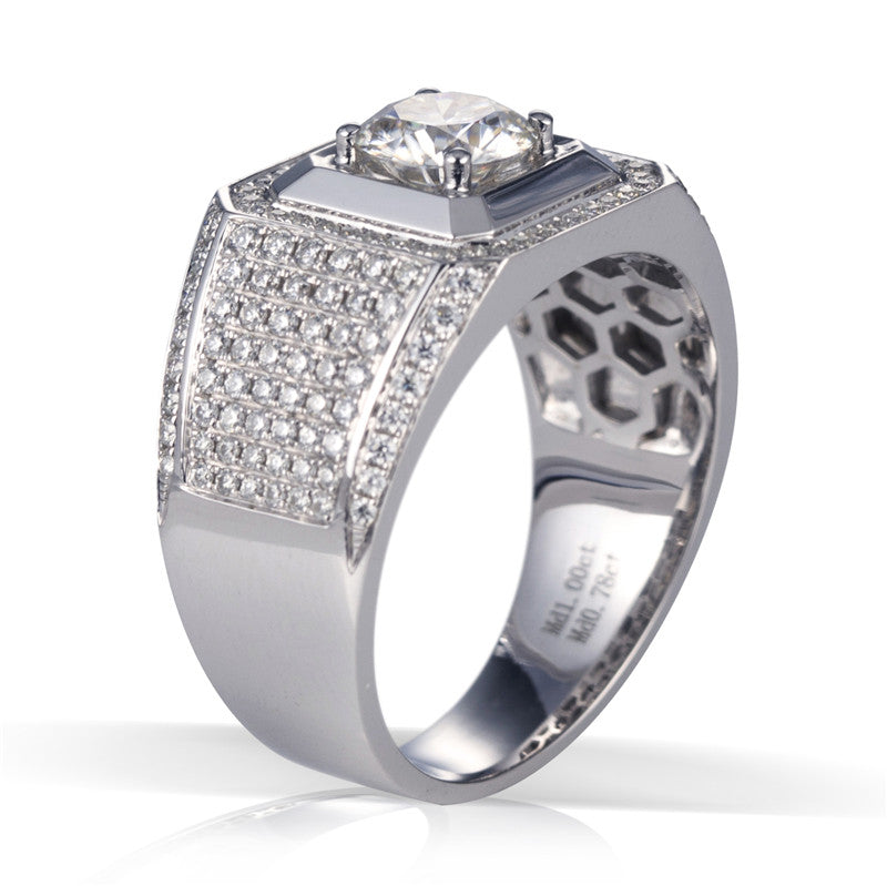 Harley-104: ヘイロー・ソブリン – 18Kホワイトゴールドのラボグロウンダイヤモンドパヴェリング