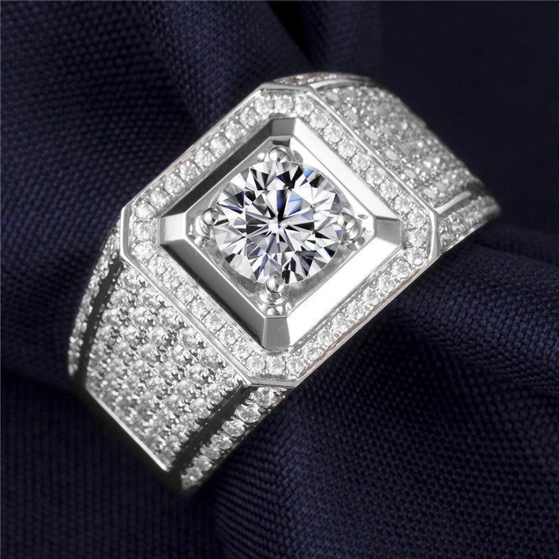 Harley-104: ヘイロー・ソブリン – 18Kホワイトゴールドのラボグロウンダイヤモンドパヴェリング