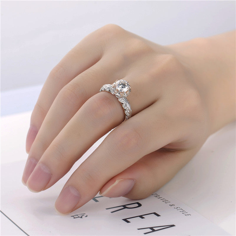 Eco-106 |1.0ct D VVS1 Round-Cut Lab-Grown Diamond | 18K Rose & White Gold | IGI Certified