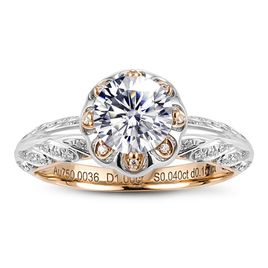 Eco-106 |1.0ct D VVS1 Round-Cut Lab-Grown Diamond | 18K Rose & White Gold | IGI Certified