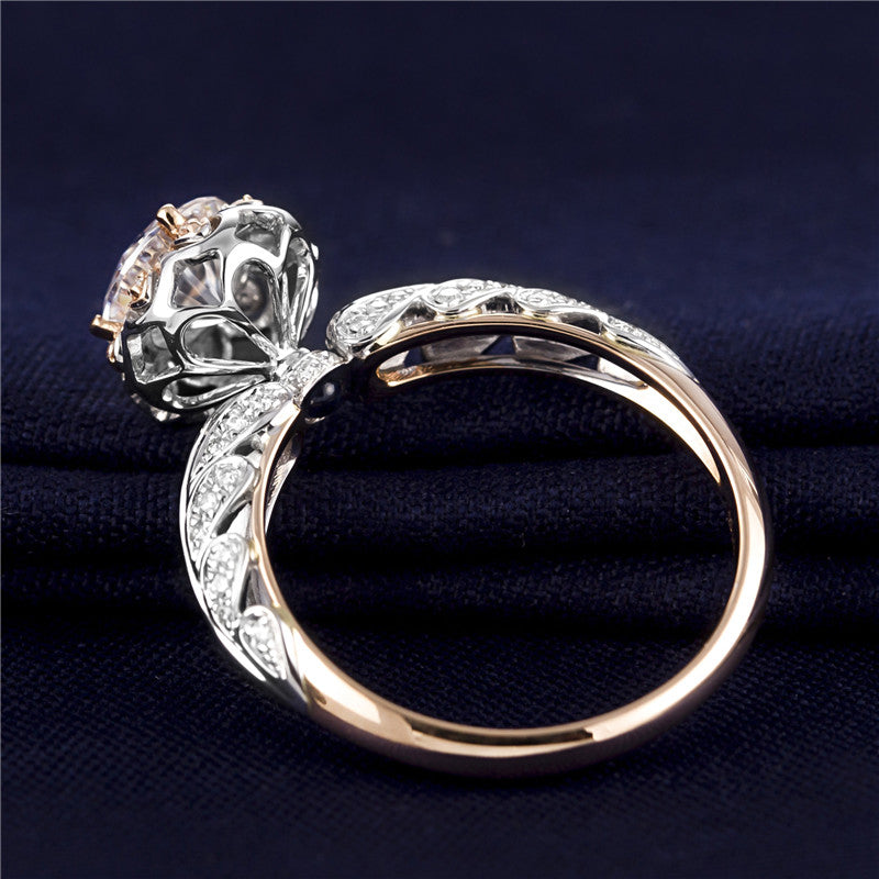 Eco-106 |1.0ct D VVS1 Round-Cut Lab-Grown Diamond | 18K Rose & White Gold | IGI Certified