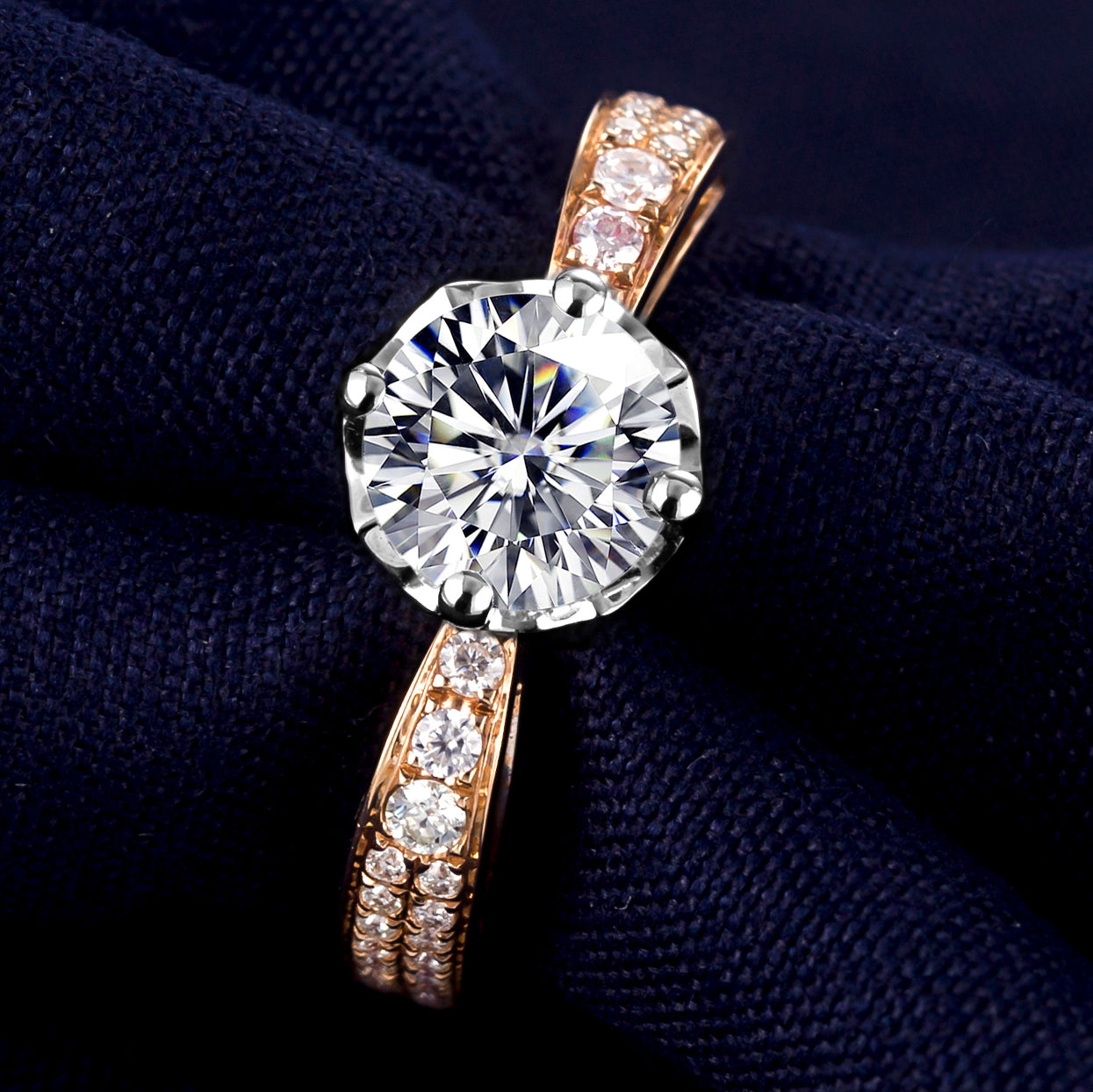 Eco-122 | 1.0ct D VVS1  Round-Cut Lab-Grown Diamond | 18K Rose Gold | IGI Certified