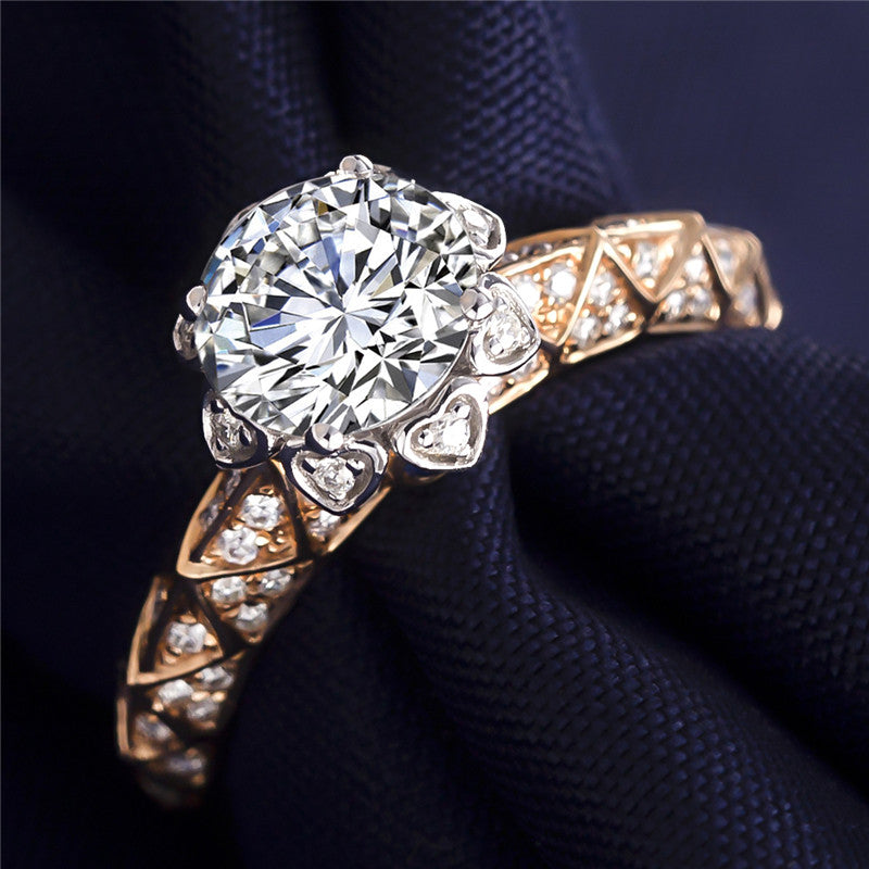 Eco—006 1.0ct D VS1 Round Cut Lab-Grown Diamond Ring in 18K Rose Gold By Ecogemma · IGI Certified