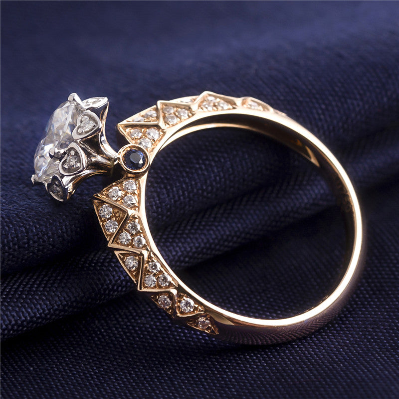 Eco—006 1.0ct D VS1 Round Cut Lab-Grown Diamond Ring in 18K Rose Gold By Ecogemma · IGI Certified