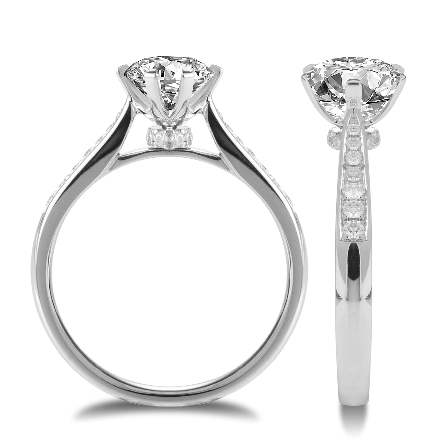 Eco-126 | 1.0ct D VVS1 Round -Cut Lab-Grown Diamond | 18K White Gold | IGI Certified