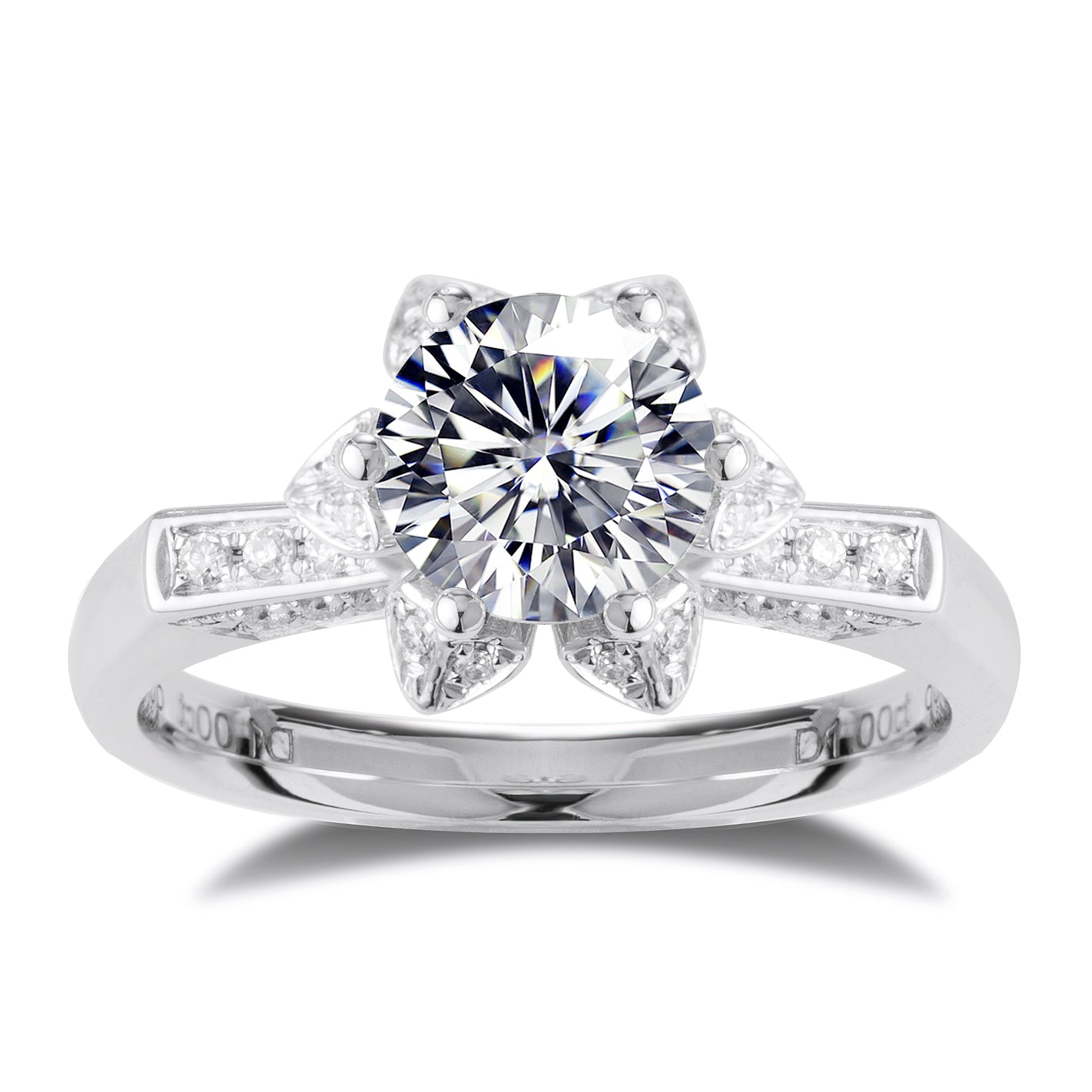 Eco-127 | 1.0ct D VVS1 Round-Cut Lab-Grown Diamond | 18K White Gold | IGI Certified