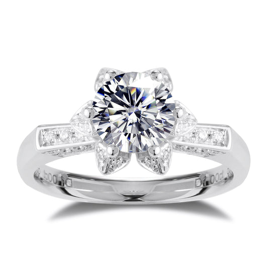 Eco-127 | 1.0ct D VVS1 Round-Cut Lab-Grown Diamond | 18K White Gold | IGI Certified