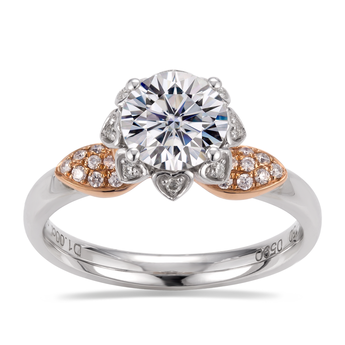 Eco-128  Customization | 18K White Gold | Round-Cut Lab-Grown Diamond 1.00ct D VVS1| IGI Certified