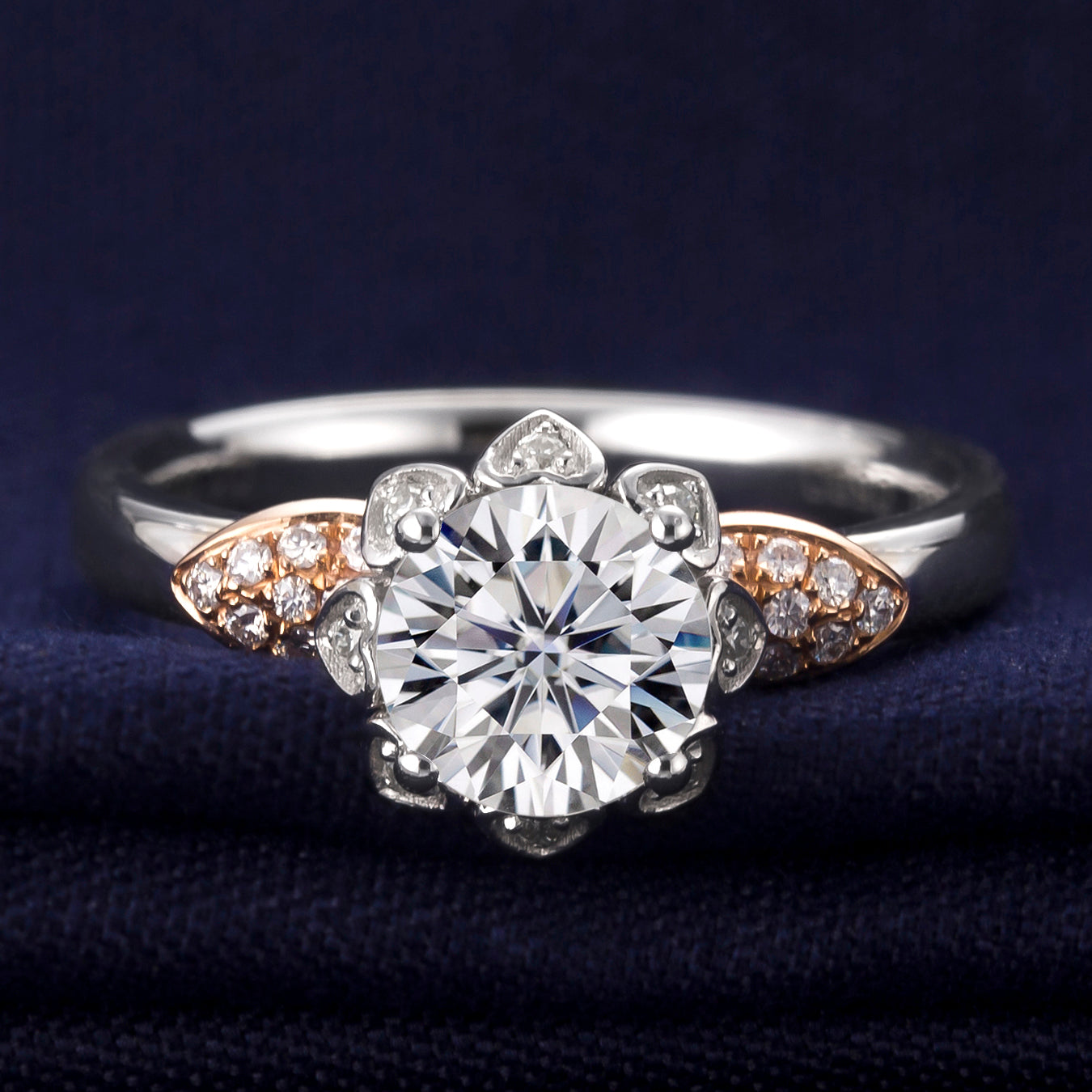 Eco-128  Customization | 18K White Gold | Round-Cut Lab-Grown Diamond 1.00ct D VVS1| IGI Certified