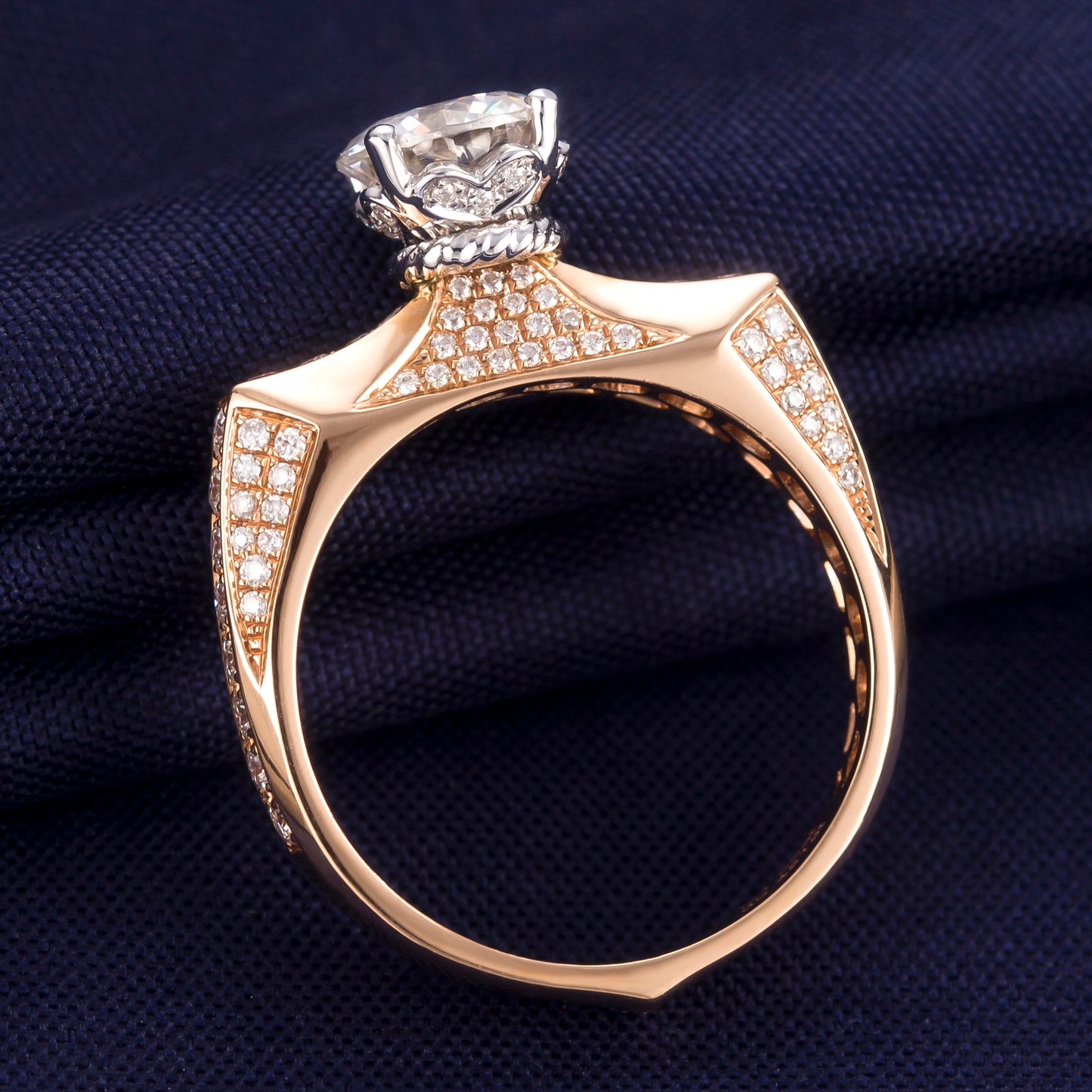 Eco-129  Customization | 18K Rose Gold |Round-Cut Lab-Grown Diamond 1.00ct D VVS1 | IGI Certified